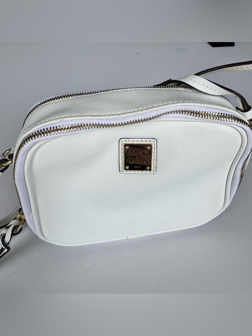 Dooney & Bourke Sawyer White Leather Crossbody Bag
